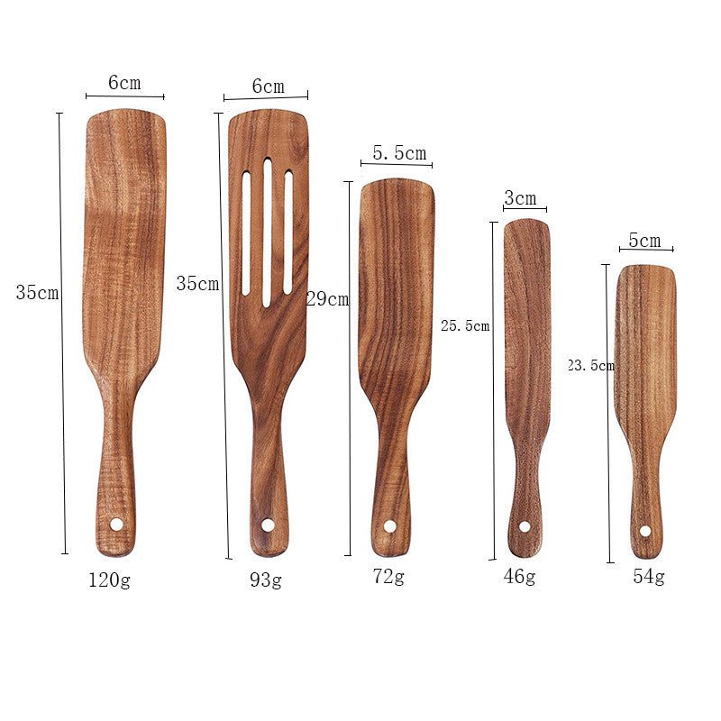 Acacia Utensil Set: Teak Spurtles & Spatula - Home2luxury 