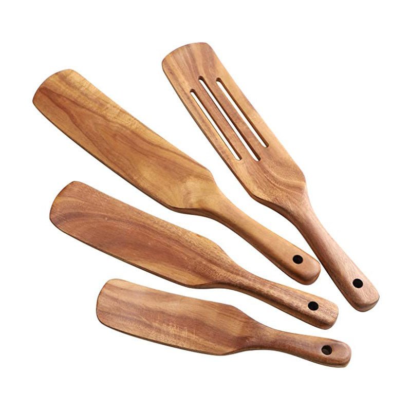 Acacia Utensil Set: Teak Spurtles & Spatula - Home2luxury 