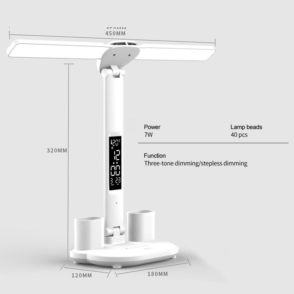 LED Desk Lamp with USB and Calendar - Dimmable. - Home2luxury 