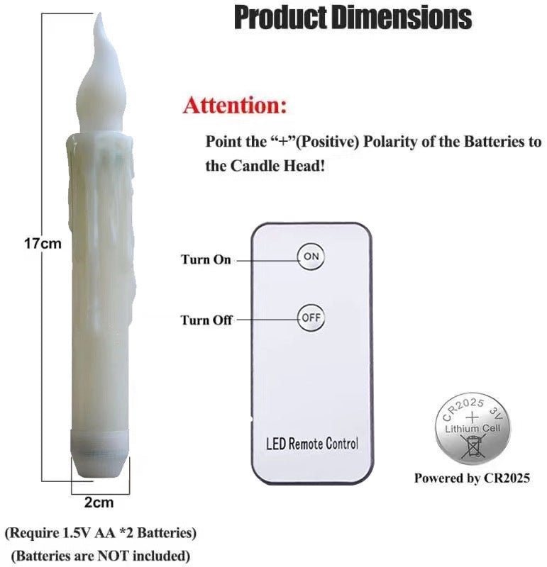 Flameless Taper Candle - Remote Control. - Home2luxury 