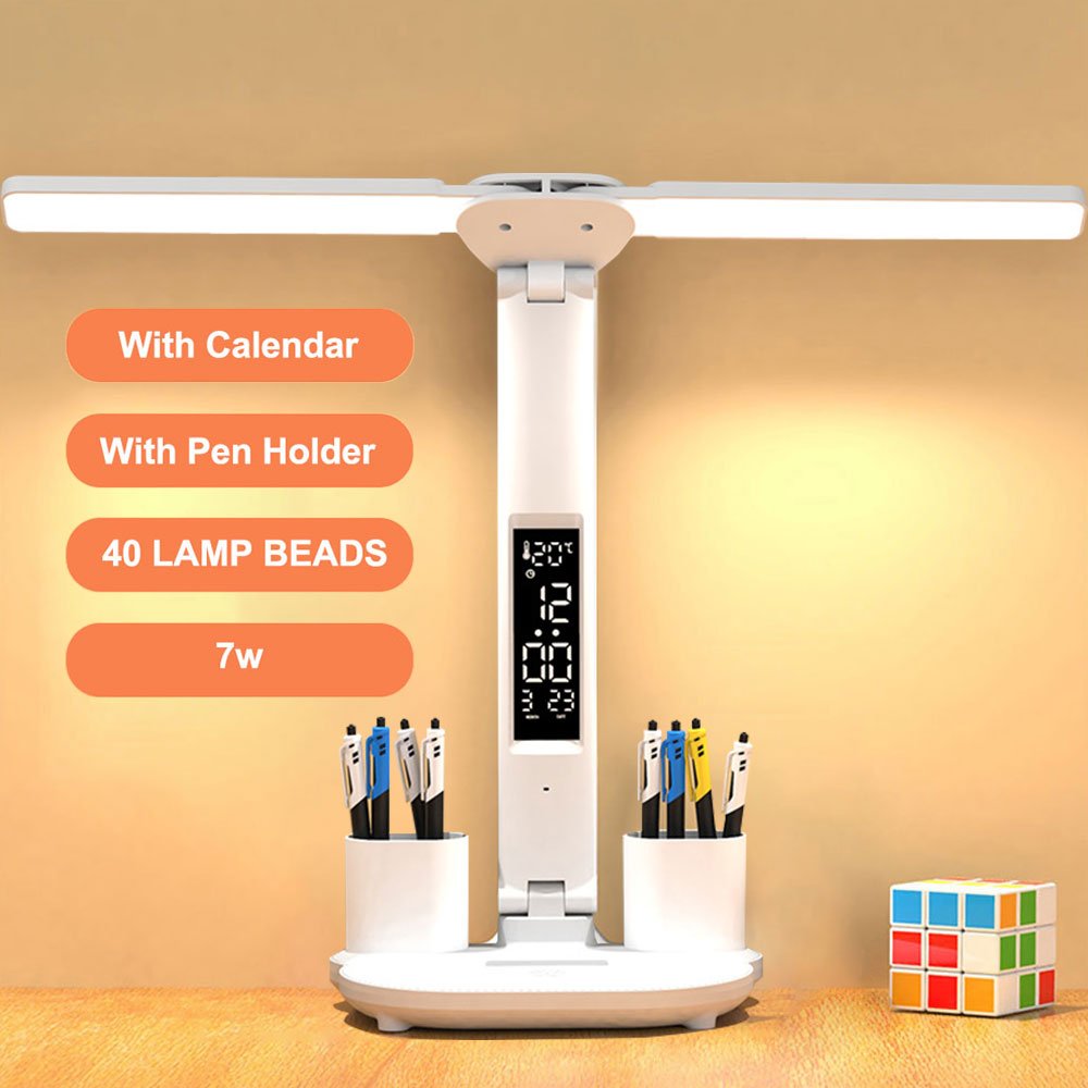 LED Desk Lamp with USB and Calendar - Dimmable. - Home2luxury 